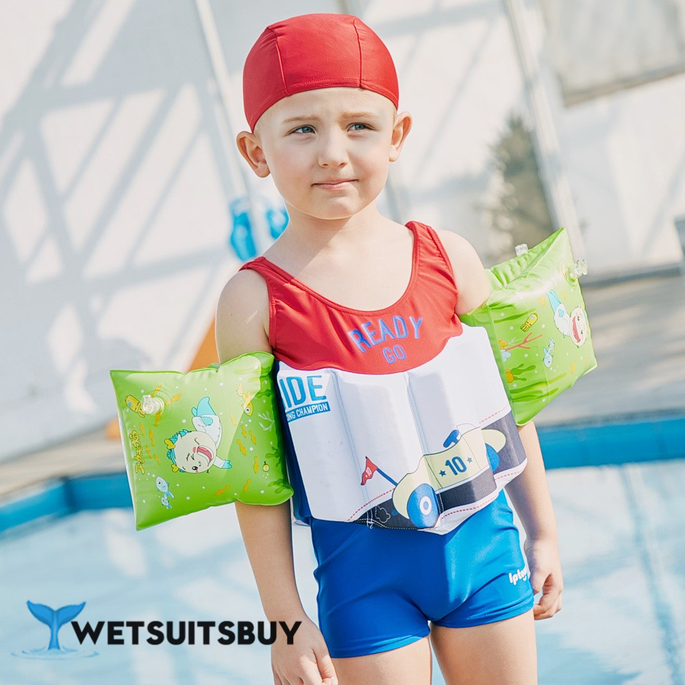 Toddler Swmming Floatsuit Cat Swimwear with Arm Floaties - Wetsuitsbuy.com