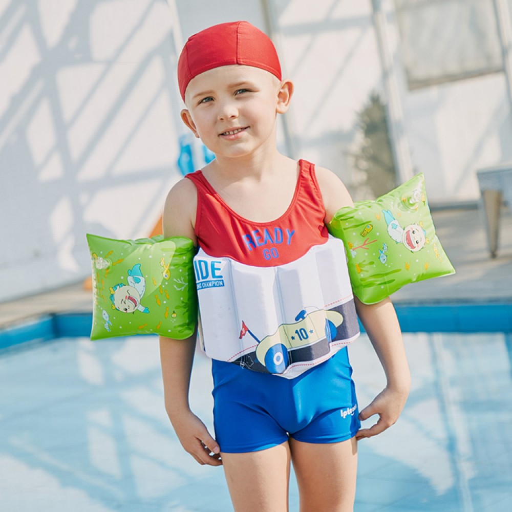 Toddler Swmming Floatsuit Cat Swimwear with Arm Floaties - Wetsuitsbuy.com