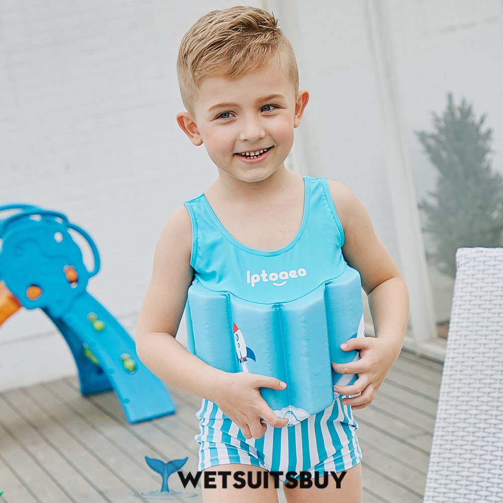 Toddler Swmming Floatsuit Rocket Swimwear with Arm Floaties ...