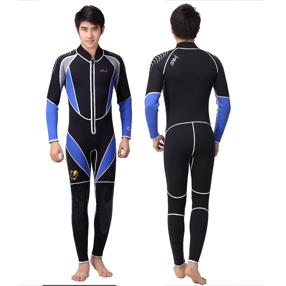 3MM Neoprene Men's Fullsuit Diving Suit Front Zipper Closure Keep Warm ...
