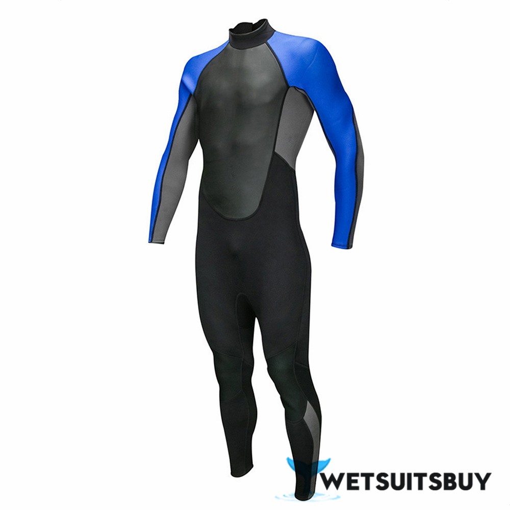 3MM Neoprene Men's Warm Wetsuit Rash Guard Back Zip Diving Suit ...