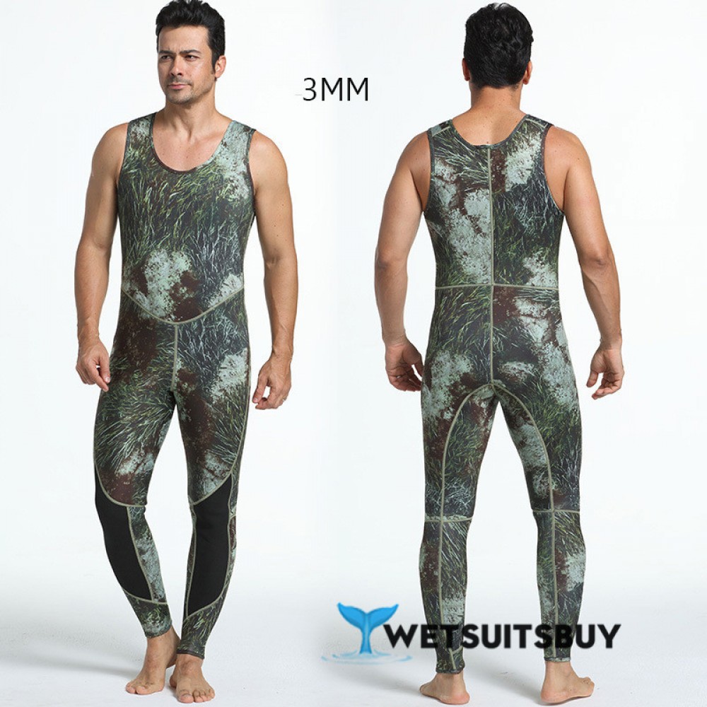 3MM SCR Neoprene Men's Hooded Wetsuit Warm Camouflage Rash Guard Diving ...