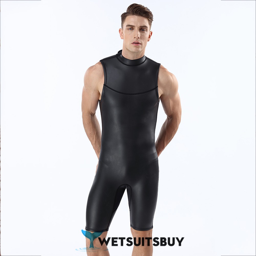 Men's Sleeveless Springsuit 2MM CR Warm Wetsuit Back Zip Jumpsuit ...
