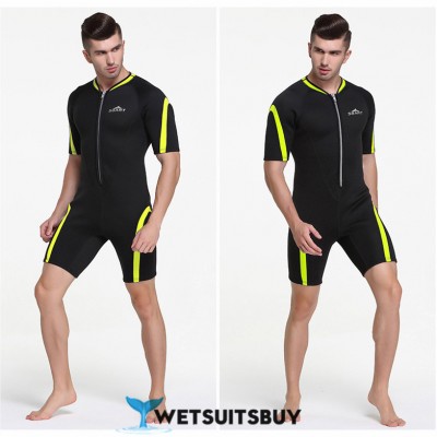 Shorts Swimwear Diving Suits Men's 2mm Neoprene Zip Front Rash Vest Sleeveless 