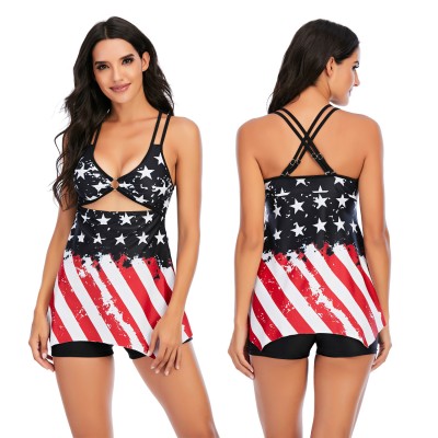 The Stars And Stripes Swimsuit Two Pieces Modest Tankini Boyshorts Swimsuit