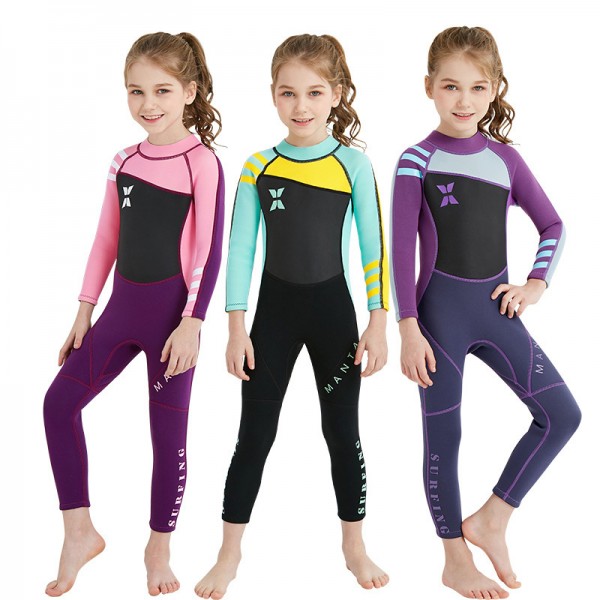 Girls Full Wetsuit 2MM SCR Neoprene Diving Suit UV Resistant