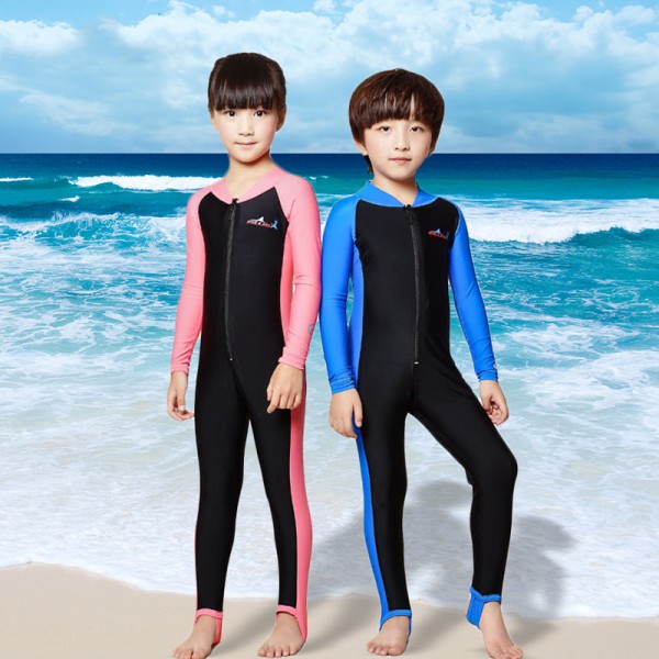 Youth Kids Rash Guard Fullsuit Dive Skin Suit Quick Dry Wetsuit Swimwear