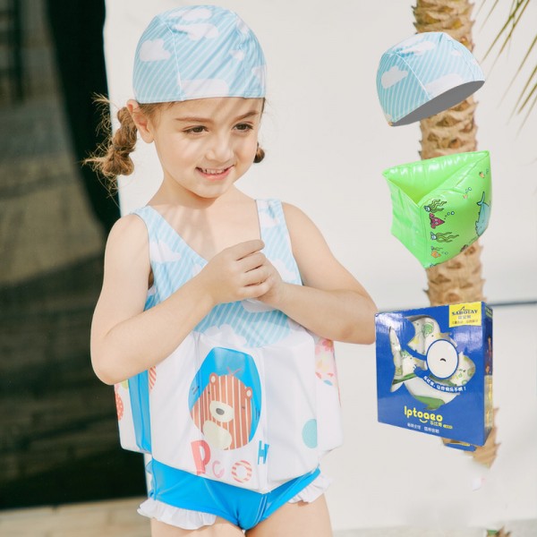 Kids Bear Swimwear Float Suit with Arm Floaties for Toddlers & Infant