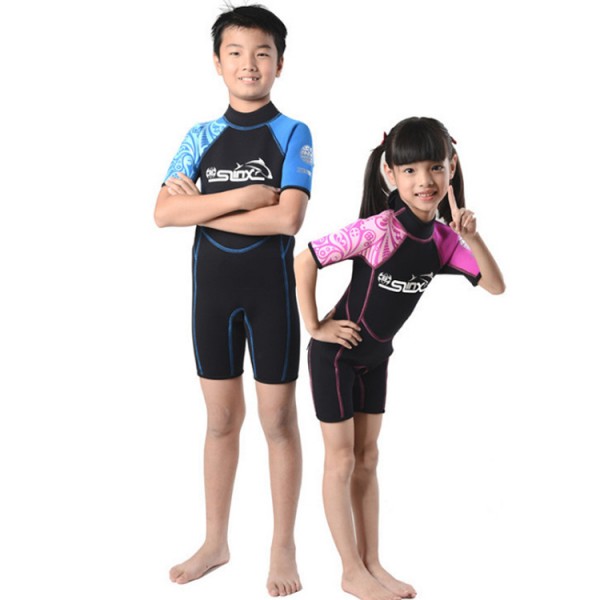 2MM Shorty Diving Wetsuit Springsuit Swimwear For Kids