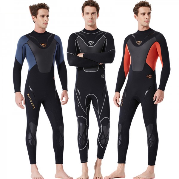 3MM Neoprene Men's Keep Warm Rash Guard Wetsuit Fullsuit Diving Suit
