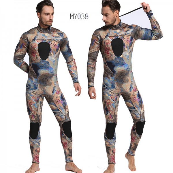 Men's Camouflage Diving Suit 3MM SCR Neoprene Warm Wetsuit Fullsuit Swimwear
