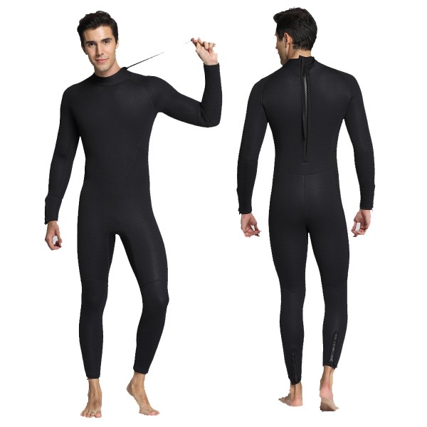 5MM SCR Neoprene Men's Rash Guard Wetsuit Mercerized Velvet Lining Warm Diving Suit Back Zipper Fullsuit