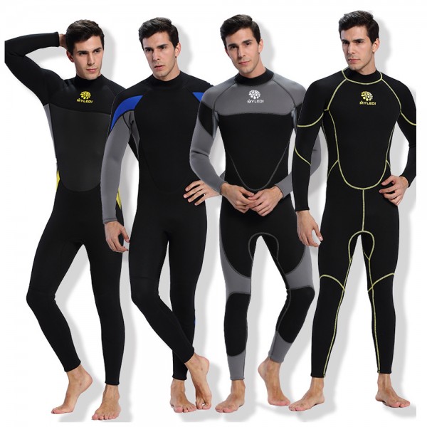 Men's 3MM SCR Neoprene Wetsuit Rash Guard Diving Suit Warm Jumpsuit Swimwear