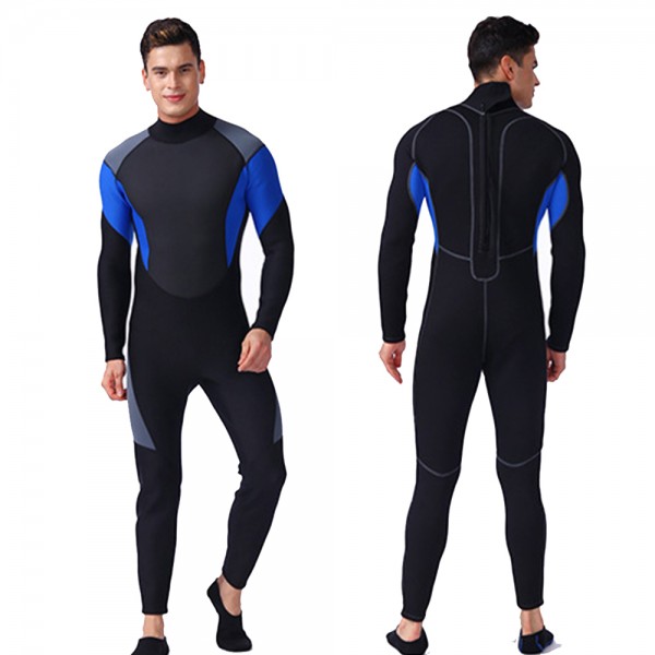 Comfortable Men Wetsuit Colorblock 3MM SCR Neoprene Warm Dive Swim Suit