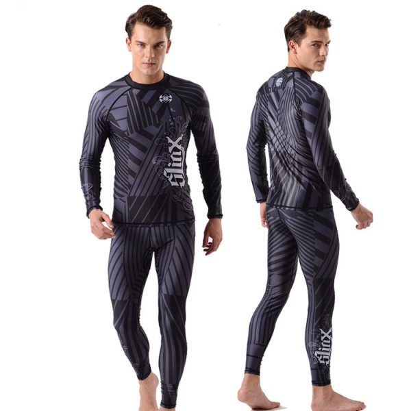 Quick Qry Rash Guard Lycra 2Pcs Wetsuit For Men Fullsuit Swimwear