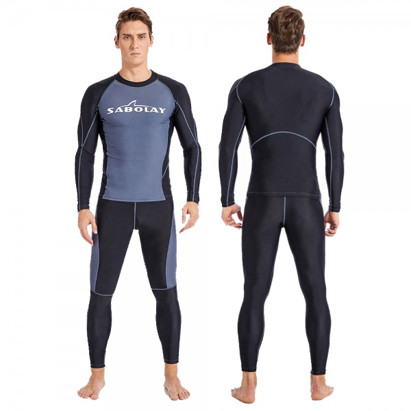 Elastic Rash Guard Quick Dry Men's Two Pieces Wetsuit Surfing Dive Jumpsuit