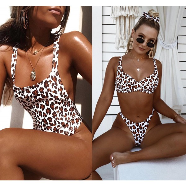 Leopard Sexy Twop Pieces Bikini Swimwear For Women