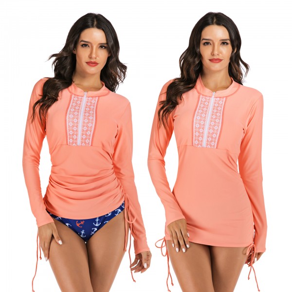 Vintage Women's Tankinis Long Sleeves Two Pieces Swimsuit